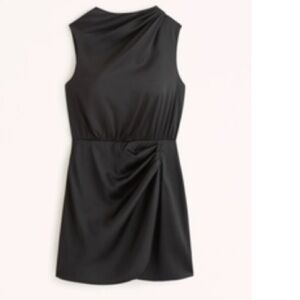 Abercrombie & Fitch Black Draped Mini Dress